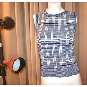 1970s Vintage Shell Red White Blue Sleeveless